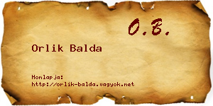 Orlik Balda névjegykártya